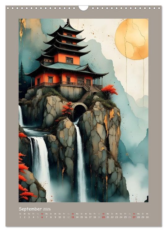 Produktbild: Berge, Pagoden, Tempel (Wandkalender 2026 DIN A3 hoch), CALVENDO Monatskalender