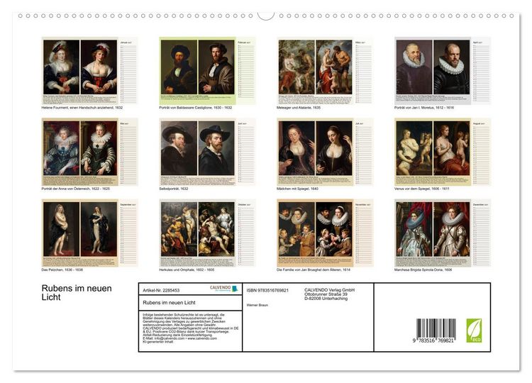 Produktbild: Rubens im neuen Licht (hochwertiger Premium Wandkalender 2027 DIN A2 quer), Kunstdruck in Hochglanz