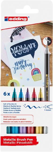 Produktbild: edding 1340 metallic Pinselstift 6er Set