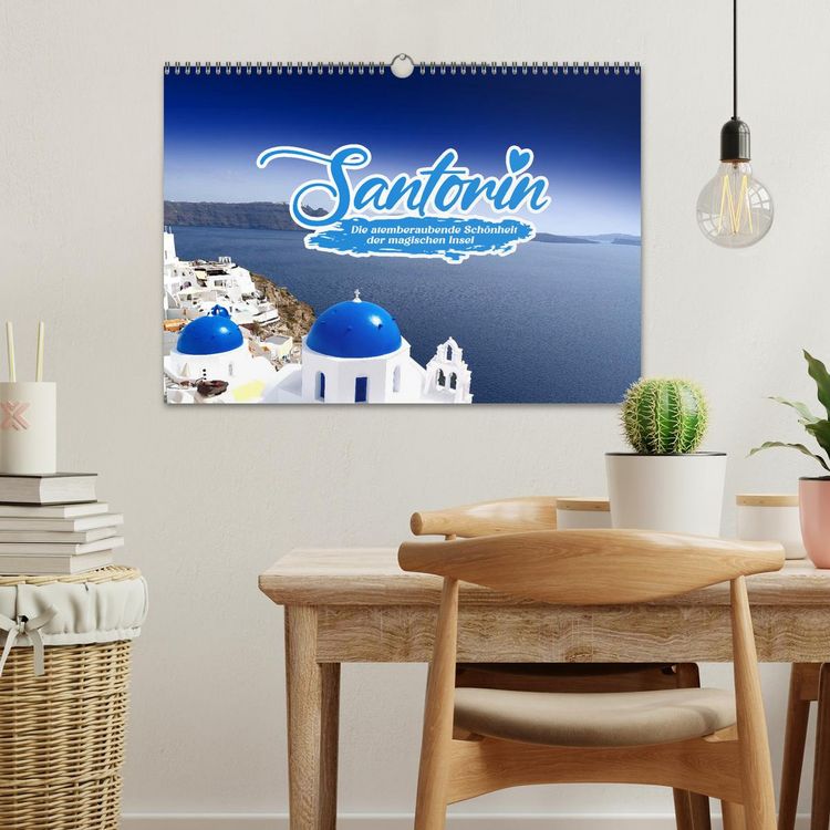 Produktbild: SANTORIN &ndash; Die atemberaubende Sch&ouml;nheit der magischen Insel (Wandkalender 2026 DIN A3 quer), CALVENDO Monatskalender