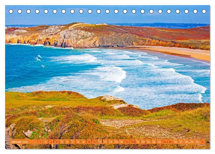 Produktbild: Ausblicke am Meer in der Bretagne und Normadie (Tischkalender 2026 DIN A5 quer), CALVENDO Monatskalender