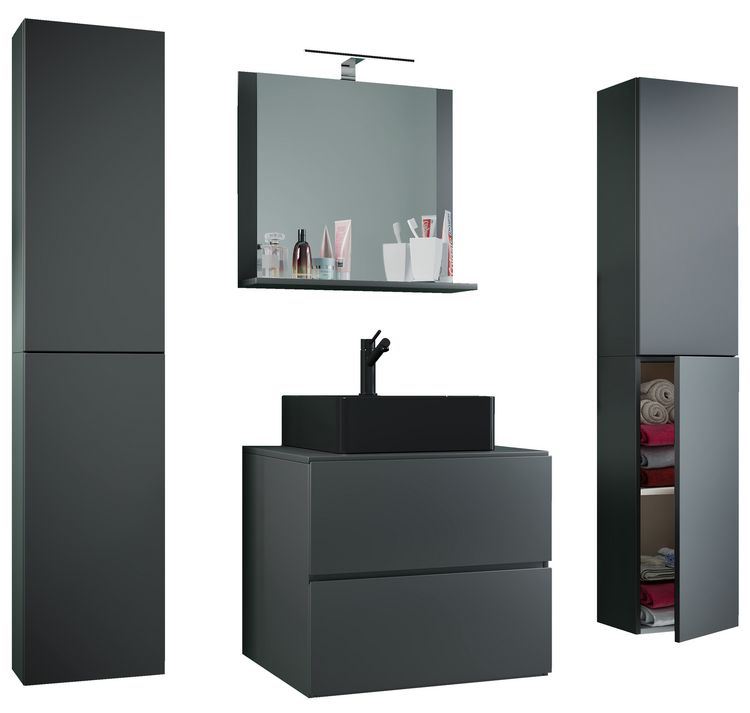 Produktbild: 5-tlg Waschtisch Badm&ouml;bel 60cm Lendas XL Schublade