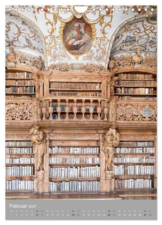 Produktbild: Waldsassen Stiftsbibliothek (Wandkalender 2027 DIN A4 hoch), CALVENDO Monatskalender