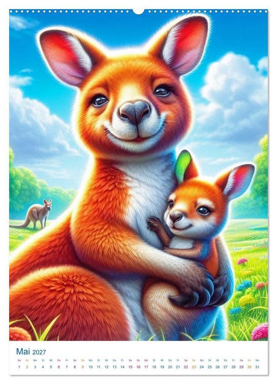 Produktbild: Tiere im Farbenland - Meine bunte Welt, wie sie mir gef&auml;llt (hochwertiger Premium Wandkalender 2027 DIN A2 hoch), Kunstdruck in Hochglanz