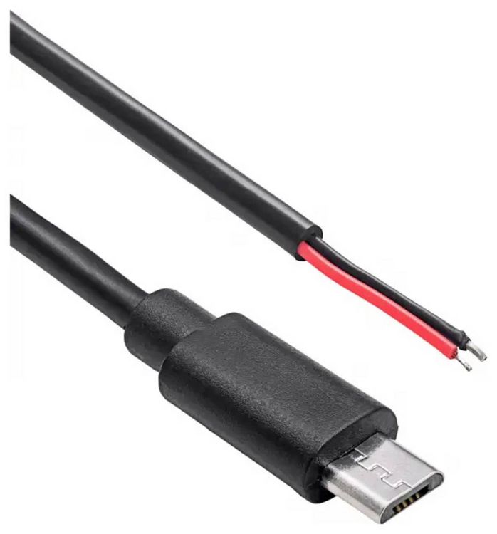 Produktbild: Akyga AK-SC-39 Niedervolt-Adapterkabel Micro-USB-Stecker - offene Kabelenden 1m 1St.