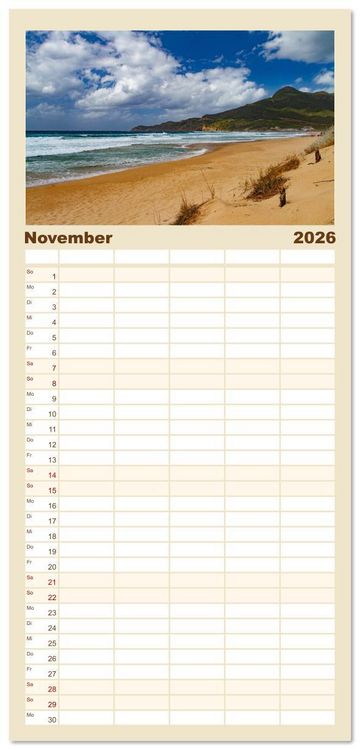 Produktbild: Familienplaner 2026 - Sardinien - Impressionen Einer Mittelmeerperle mit 5 Spalten (Wandkalender, 21 x 45 cm) CALVENDO