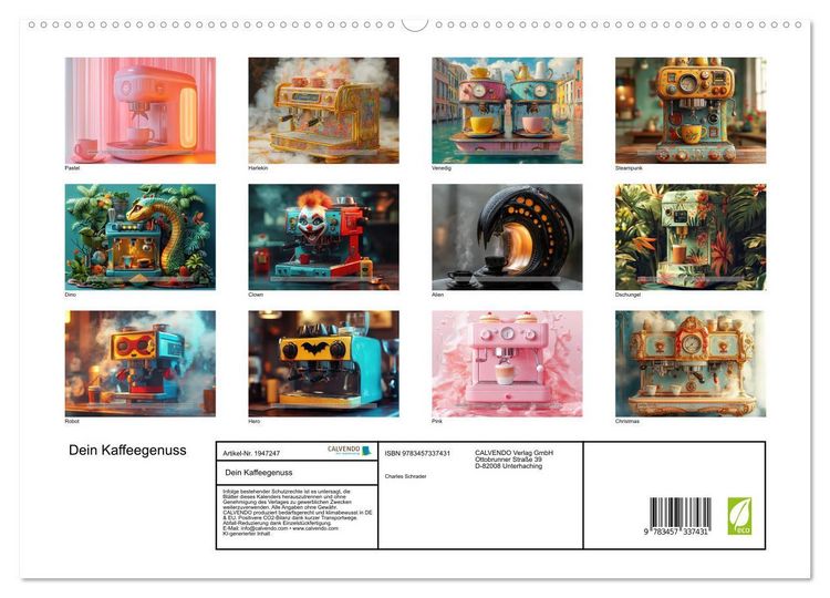 Produktbild: Dein Kaffeegenuss (hochwertiger Premium Wandkalender 2026 DIN A2 quer), Kunstdruck in Hochglanz