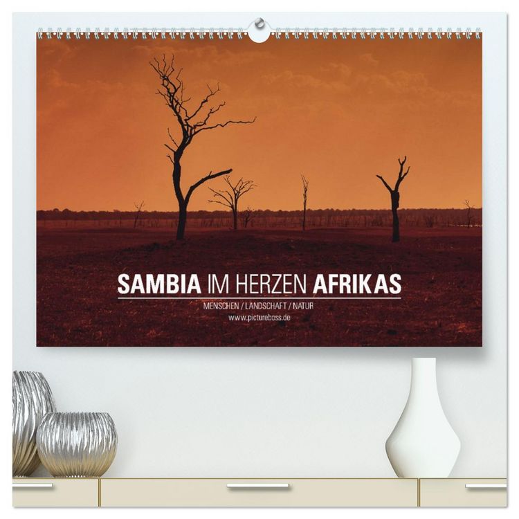 Produktbild: SAMBIA IM HERZEN AFRIKAS (hochwertiger Premium Wandkalender 2026 DIN A2 quer), Kunstdruck in Hochglanz