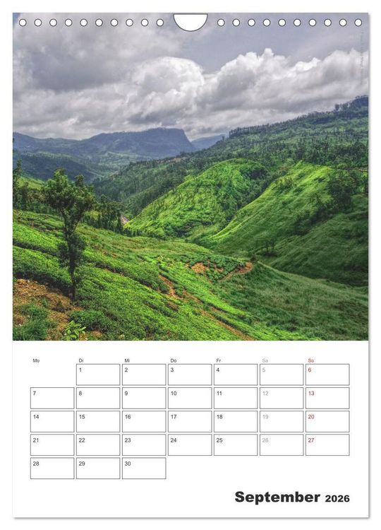 Produktbild: Sri Lanka 2026 - Exotisches Paradies - Jahresplaner (Wandkalender 2026 DIN A4 hoch), CALVENDO Monatskalender