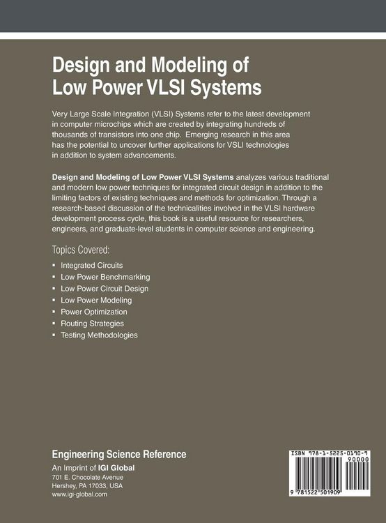 Produktbild: Design and Modeling of Low Power VLSI Systems