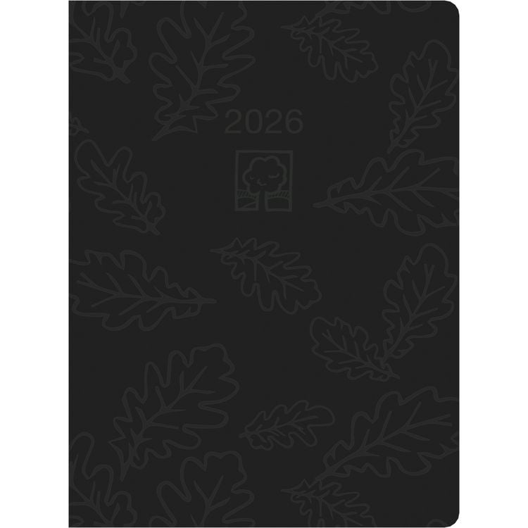 Produktbild: Taschenkalender anthrazit 2026 - Bürokalender 10,2x14,2 - 1 Tag auf 1 Seite - robuster Kartoneinband - Stundeneinteilung 7-19 Uhr - Blauer Engel - 610