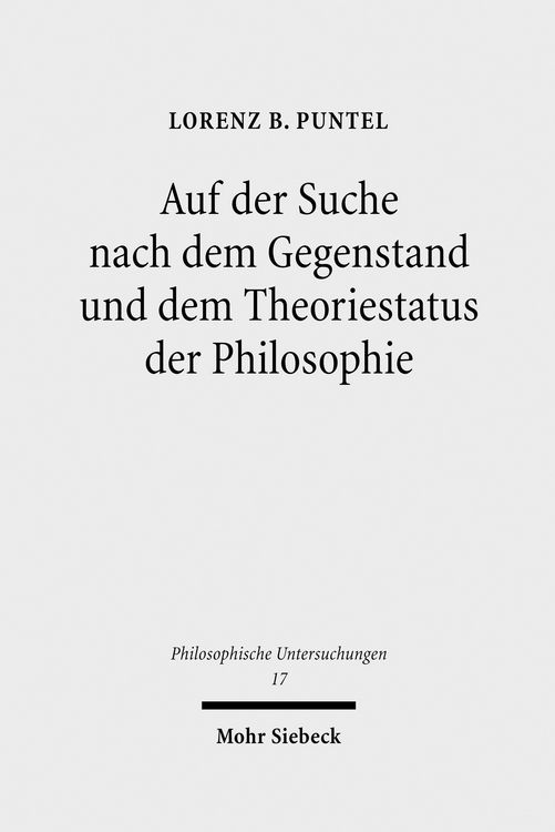 Produktbild: Auf der Suche nach dem Gegenstand und dem Theoriestatus der Philosophie