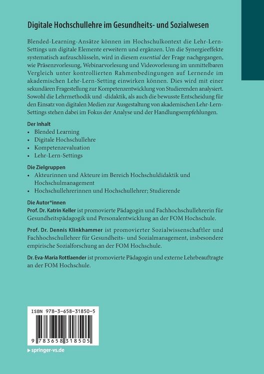 Produktbild: Digitale Hochschullehre im Gesundheits- und Sozialwesen