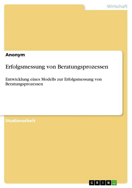 Produktbild: Erfolgsmessung von Beratungsprozessen