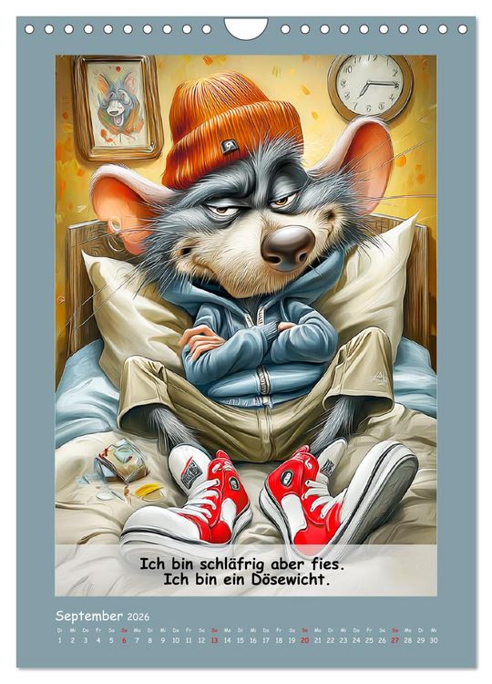 Produktbild: Rattige Jungs. Trockener, b&ouml;ser Stadtratten-Humor (Wandkalender 2026 DIN A4 hoch), CALVENDO Monatskalender