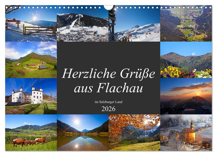 Produktbild: Herzliche Gr&uuml;&szlig;e aus Flachau (Wandkalender 2026 DIN A3 quer), CALVENDO Monatskalender