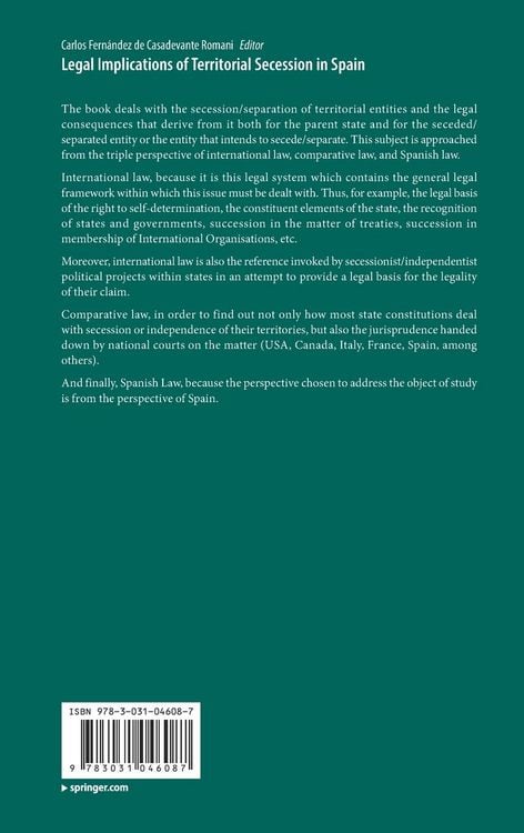 Produktbild: Legal Implications of Territorial Secession in Spain