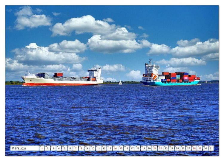 Produktbild: KURS HAMBURG (hochwertiger Premium Wandkalender 2026 DIN A2 quer), Kunstdruck in Hochglanz