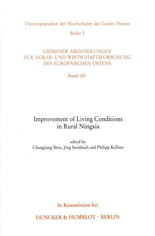 Produktbild: Improvement of Living Conditions in Rural Ningxia.