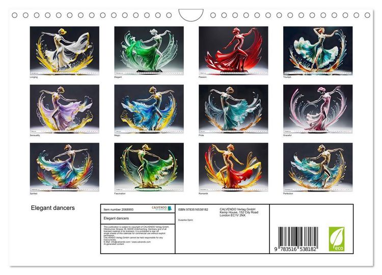 Produktbild: Elegant dancers (Wall Calendar 2026 DIN A4 landscape), CALVENDO 12 Month Wall Calendar