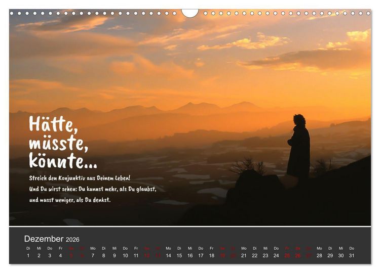 Produktbild: Pfl&uuml;ck Dein Gl&uuml;ck &ndash; Kleine Weisheiten f&uuml;r den Alltag (Wandkalender 2026 DIN A3 quer), CALVENDO Monatskalender