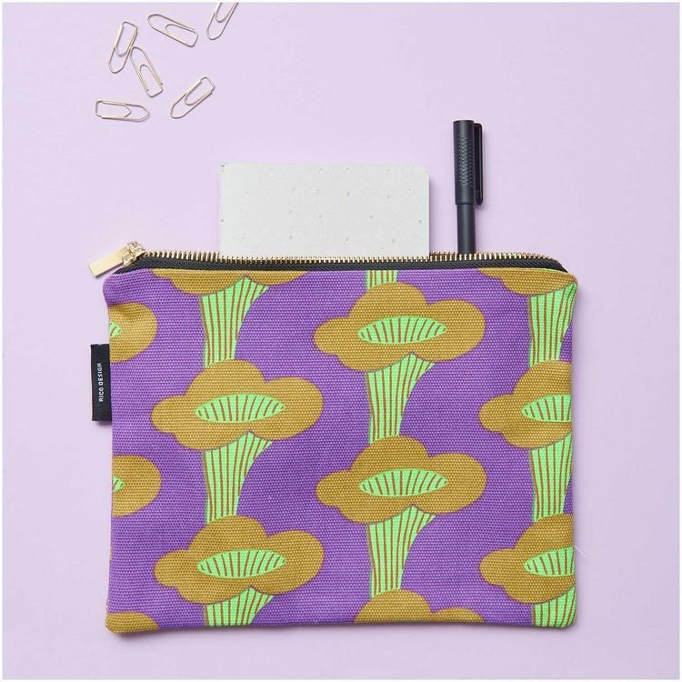 Produktbild: Pouch, Pfifferlinge, Violett, Neon, 17 x 23cm, 100% Baumwolle
