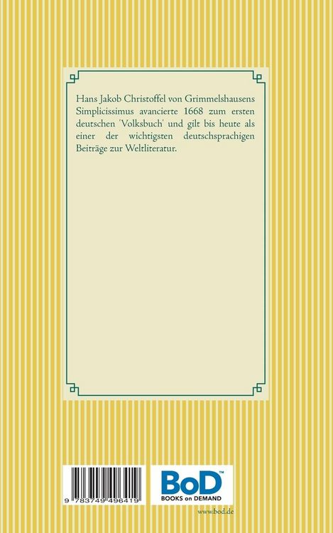 Produktbild: Der abenteuerliche Simplicissimus