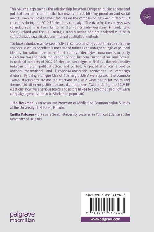 Produktbild: Populism, Twitter and the European Public Sphere