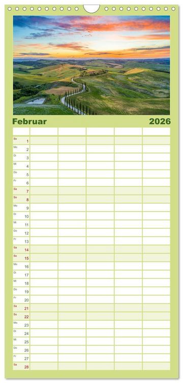 Produktbild: Familienplaner 2026 - Traumziel Toskana mit 5 Spalten (Wandkalender, 21 x 45 cm) CALVENDO