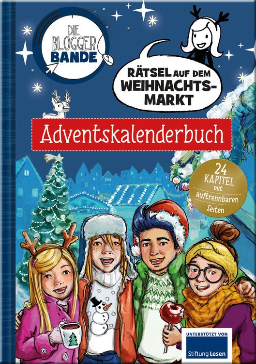 Produktbild: Die Bloggerbande - R&auml;tsel auf dem Weihnachtsmarkt: Adventskalenderbuch