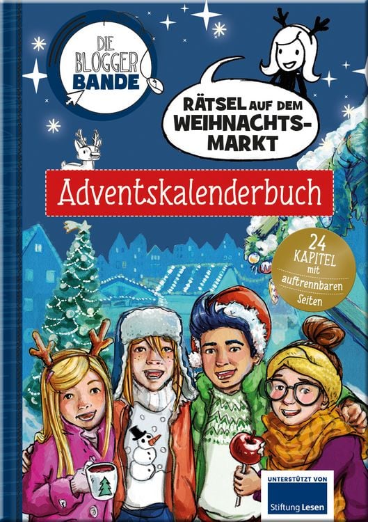 Produktbild: Die Bloggerbande - R&auml;tsel auf dem Weihnachtsmarkt: Adventskalenderbuch