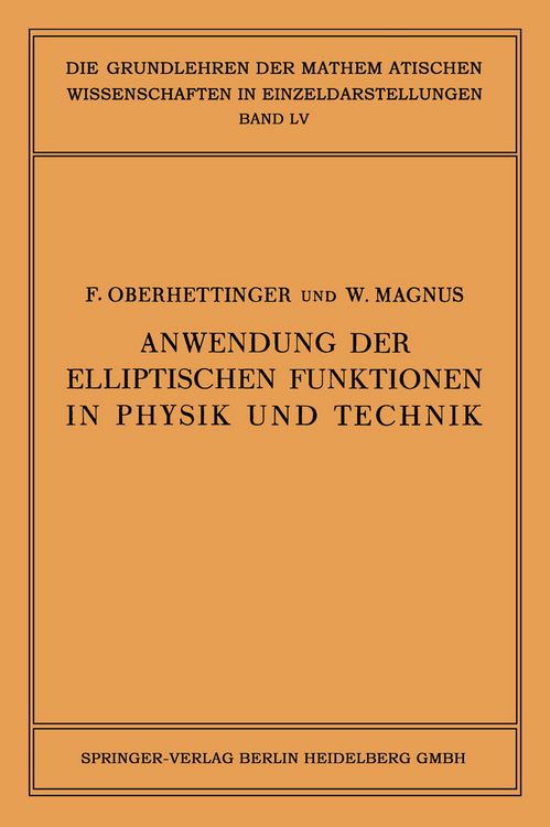 Produktbild: Anwendung der Elliptischen Funktionen in Physik und Technik