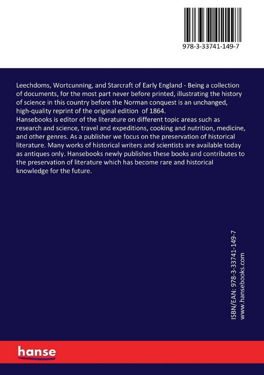 Produktbild: Leechdoms, Wortcunning, and Starcraft of Early England