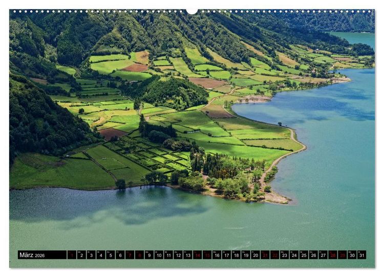 Produktbild: Sao Miguel Azoren - Vulkanisch gepr&auml;gte Trauminsel im Atlantik (hochwertiger Premium Wandkalender 2026 DIN A2 quer), Kunstdruck in Hochglanz