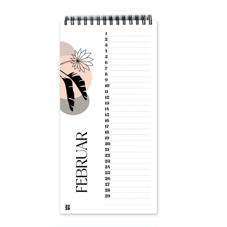 Produktbild: Geburtstagskalender "leaves line art", ohne Jahreszahl