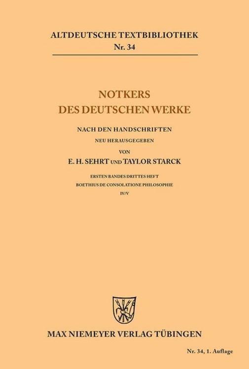 Produktbild: Notkers des Deutschen Werke