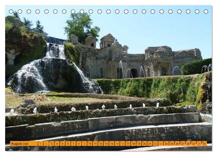 Produktbild: Die h&auml;ngenden G&auml;rten von Tivoli - Die Villa d'Este (Tischkalender 2026 DIN A5 quer), CALVENDO Monatskalender