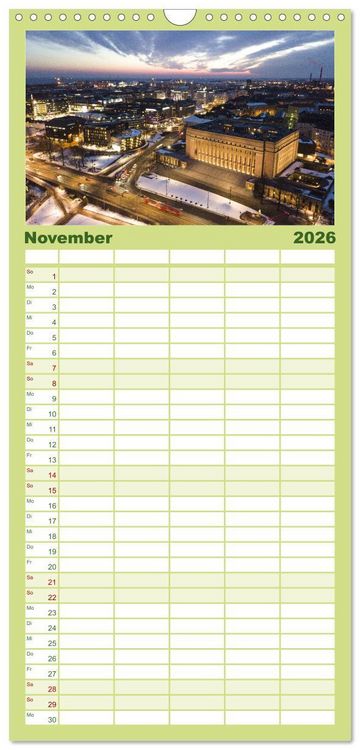 Produktbild: Familienplaner 2026 - Helsinki - Eine wundersch&ouml;ne Reise in die finnische Hauptstadt. mit 5 Spalten (Wandkalender, 21 x 45 cm) CALVENDO