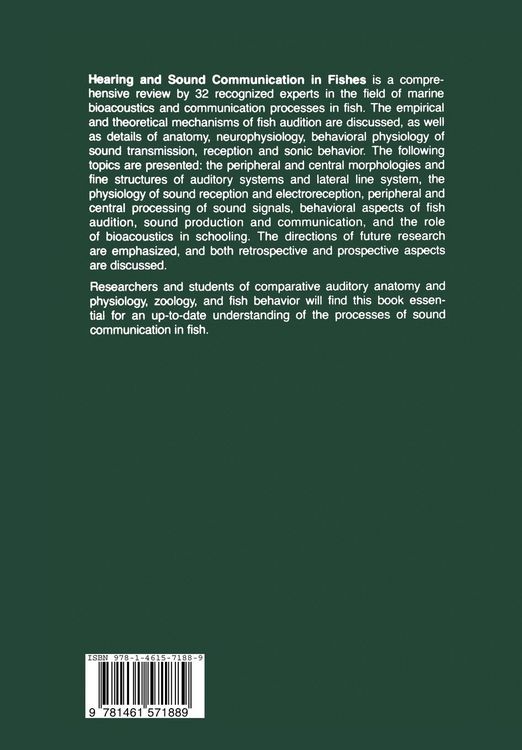 Produktbild: Hearing and Sound Communication in Fishes