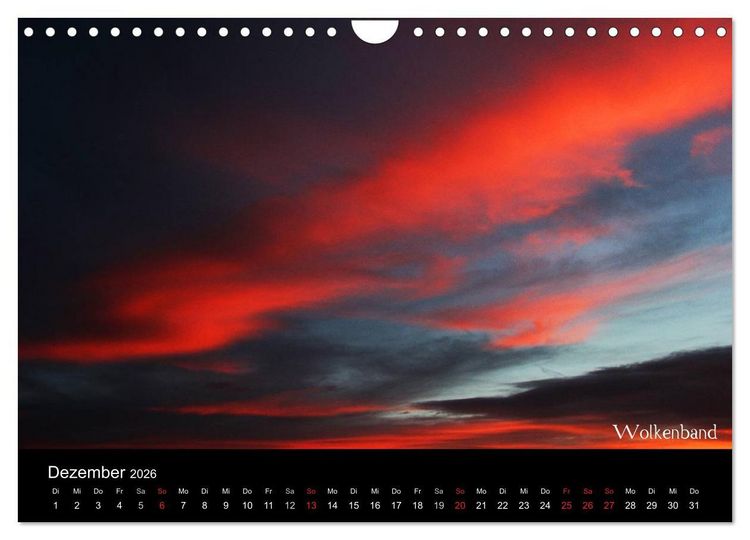 Produktbild: Wolken-Kunstwerke (Wandkalender 2026 DIN A4 quer), CALVENDO Monatskalender