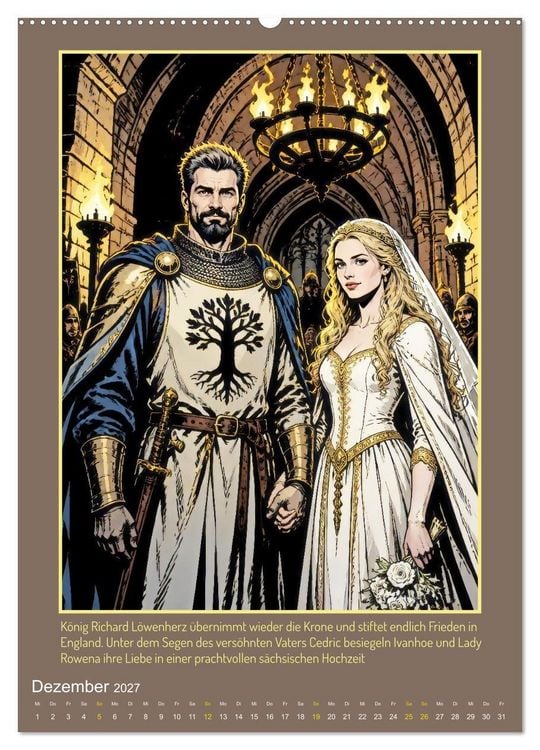 Produktbild: Ritter Ivanhoe, Ehre und Schatten (hochwertiger Premium Wandkalender 2027 DIN A2 hoch), Kunstdruck in Hochglanz