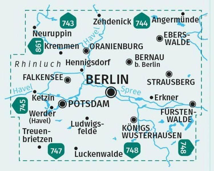 Produktbild: KOMPASS Wanderkarten-Set 700 Berlin und Umgebung (4 Karten) 1:50.000