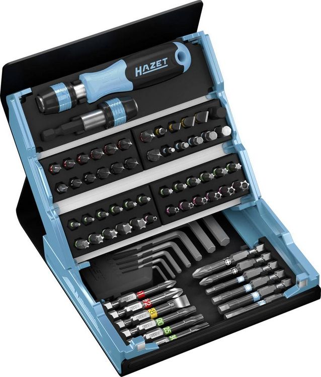 Produktbild: Hazet SmartCase 2200SC-1 Bit-Set 69teilig Innen-Sechskant, Schlitz, Kreuzschlitz Phillips, Kreuzschlitz Pozidriv, T-Profil