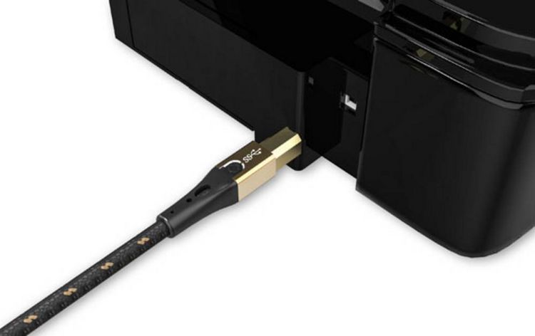 Produktbild: Oehlbach USB-Kabel USB 2.0 USB-A Stecker, USB-B Stecker 2.00m Schwarz/Gold D1C9542