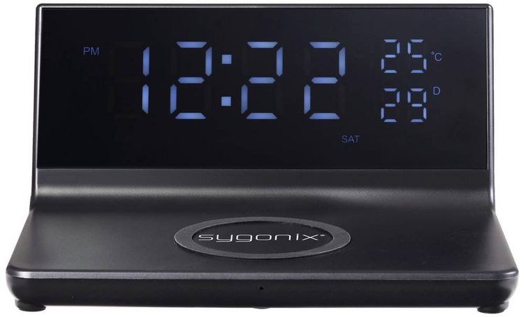 Produktbild: Sygonix Ladestation 15W Alarm Clock with Wireless Charger SY-5459860