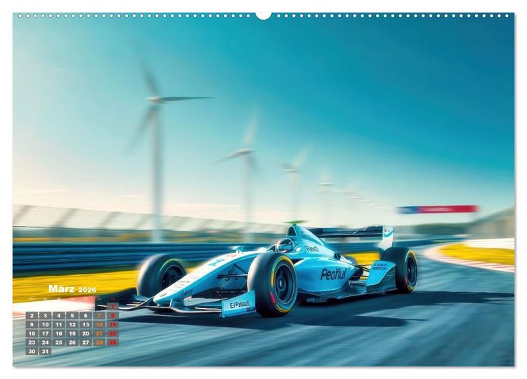 Produktbild: Formel E, Strom, Speed und Sieg (Wandkalender 2026 DIN A2 quer), CALVENDO Monatskalender