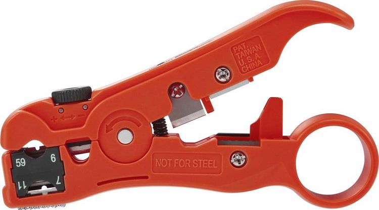 Produktbild: TOOLCRAFT TO-6609318 HSK-4132 Abisolierzange Geeignet f&uuml;r Koaxialkabel, Rundkabel