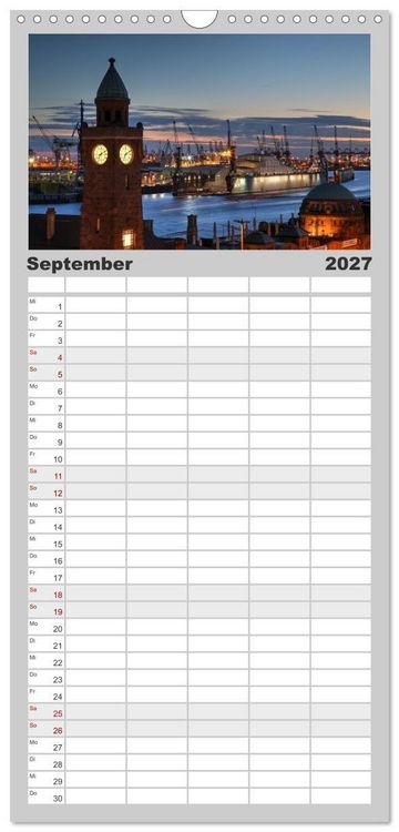 Produktbild: Familienplaner 2027 - Magic Nights Hamburg mit 5 Spalten (Wandkalender, 21 x 45 cm) CALVENDO