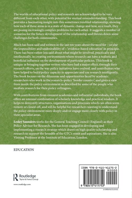 Produktbild: Educational Research and Policy-Making