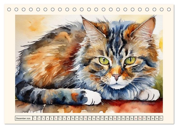 Produktbild: Samtpfoten im Portrait (Tischkalender 2026 DIN A5 quer), CALVENDO Monatskalender